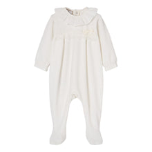 Load image into Gallery viewer, Ivory Lace Velour Babygrow
