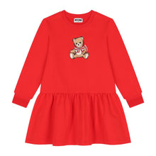 Load image into Gallery viewer, Red Teddy &amp; Sequin Bow Dress
