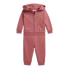 Load image into Gallery viewer, Babies Deep Pink Picot Trim Tracksuit