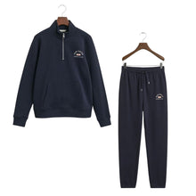 Load image into Gallery viewer, Navy Graphic Half Zip Tracksuit