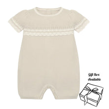 Load image into Gallery viewer, Girls Stone Knitted Lace Romper