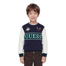 Load image into Gallery viewer, Navy Embroidered Logo Sweat Top