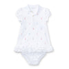 Babys White Logo Ruffle Dress & Bloomers