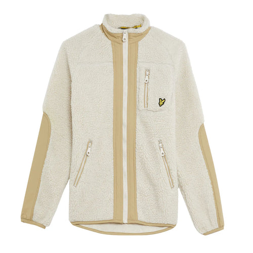 Cream Woven Trim Sherpa Fleece