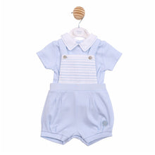Load image into Gallery viewer, Pale Blue Dungaree Shorts Set