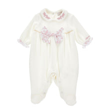 Load image into Gallery viewer, PRE ORDER - Ivory &amp; Pink Bow Babygrow