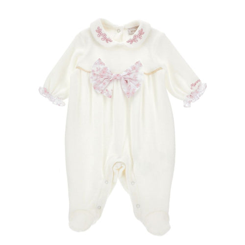 PRE ORDER - Ivory & Pink Bow Babygrow