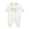 PRE ORDER - Ivory & Pink Bow Babygrow