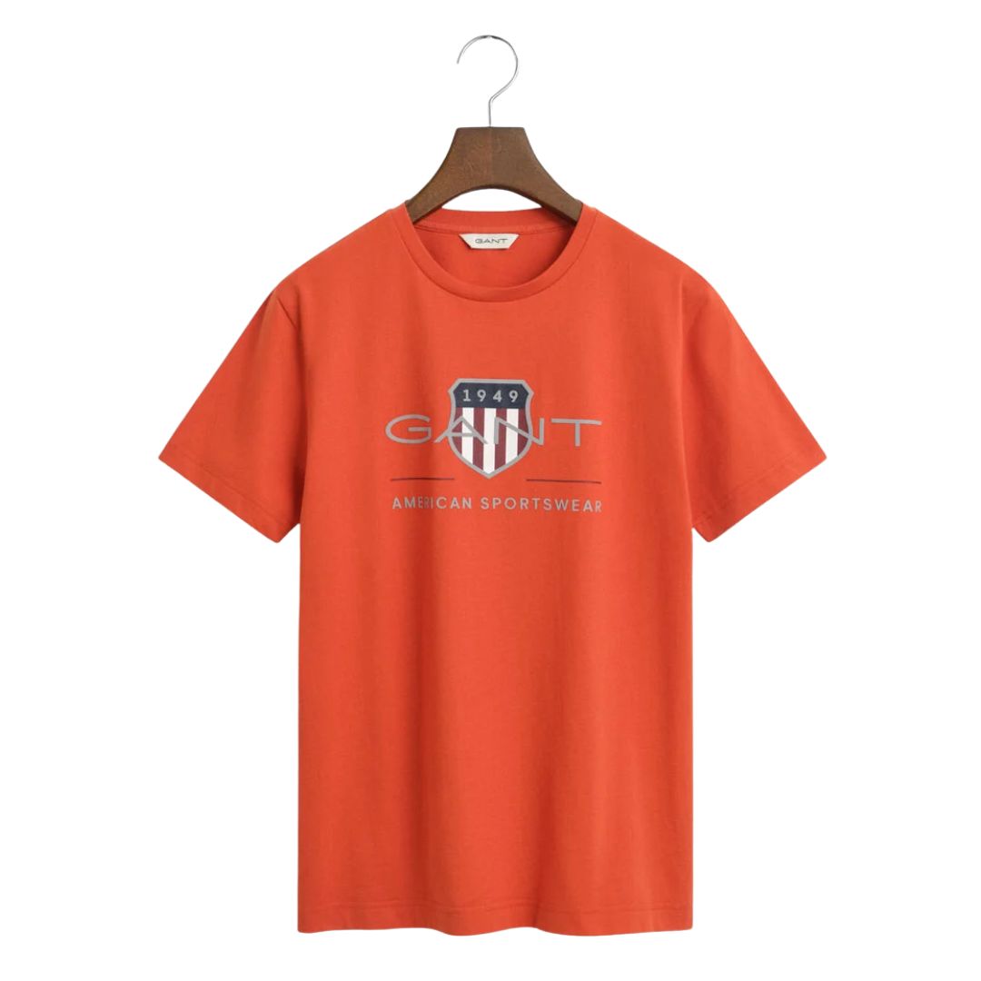 Deep Orange Large Shield Logo T-Shirt
