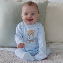 Load image into Gallery viewer, Blue Knitted Teddy 2 Piece &amp; Hat
