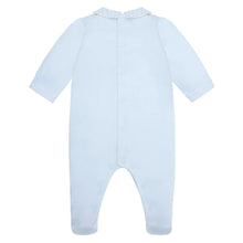 Load image into Gallery viewer, Pale Blue Check Embroidered Babygrow