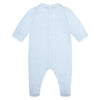 Pale Blue Check Embroidered Babygrow