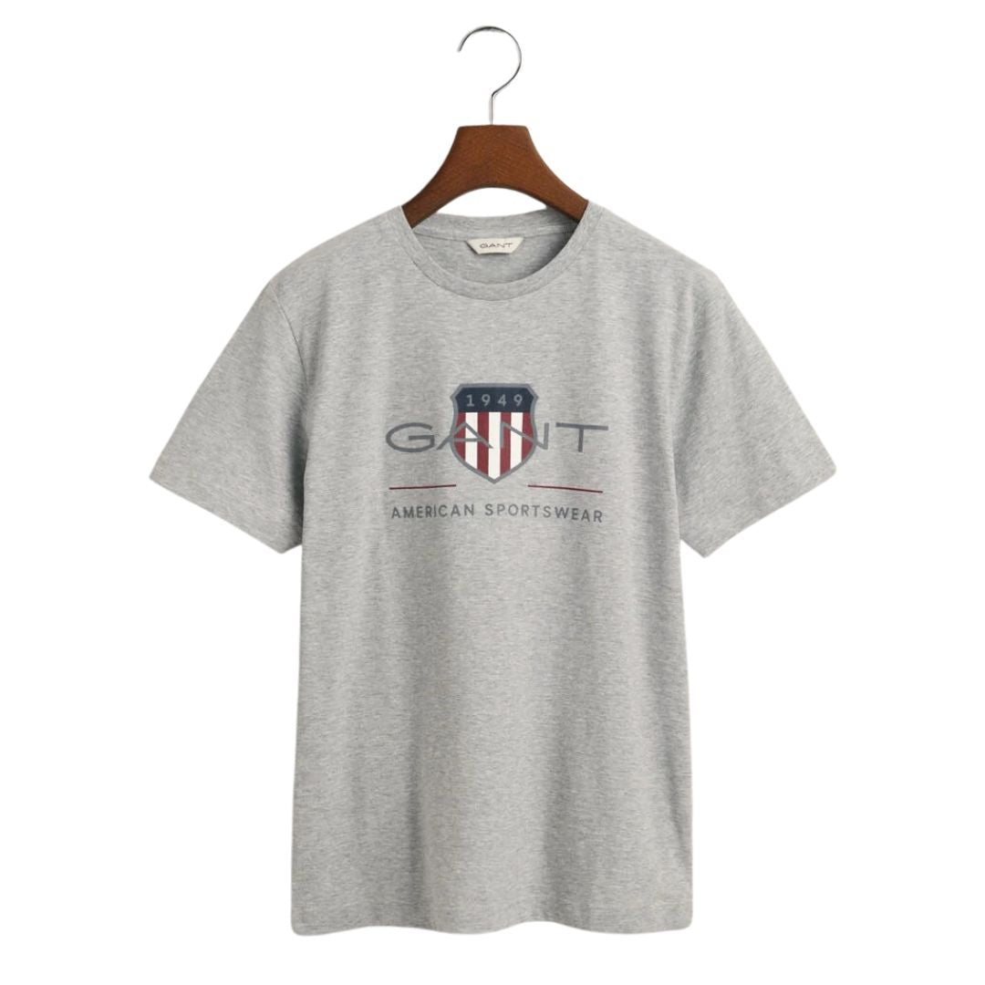 Grey Large Shield Logo T-Shirt