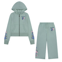 Load image into Gallery viewer, Green Embroidered Wide Leg Tracksuit