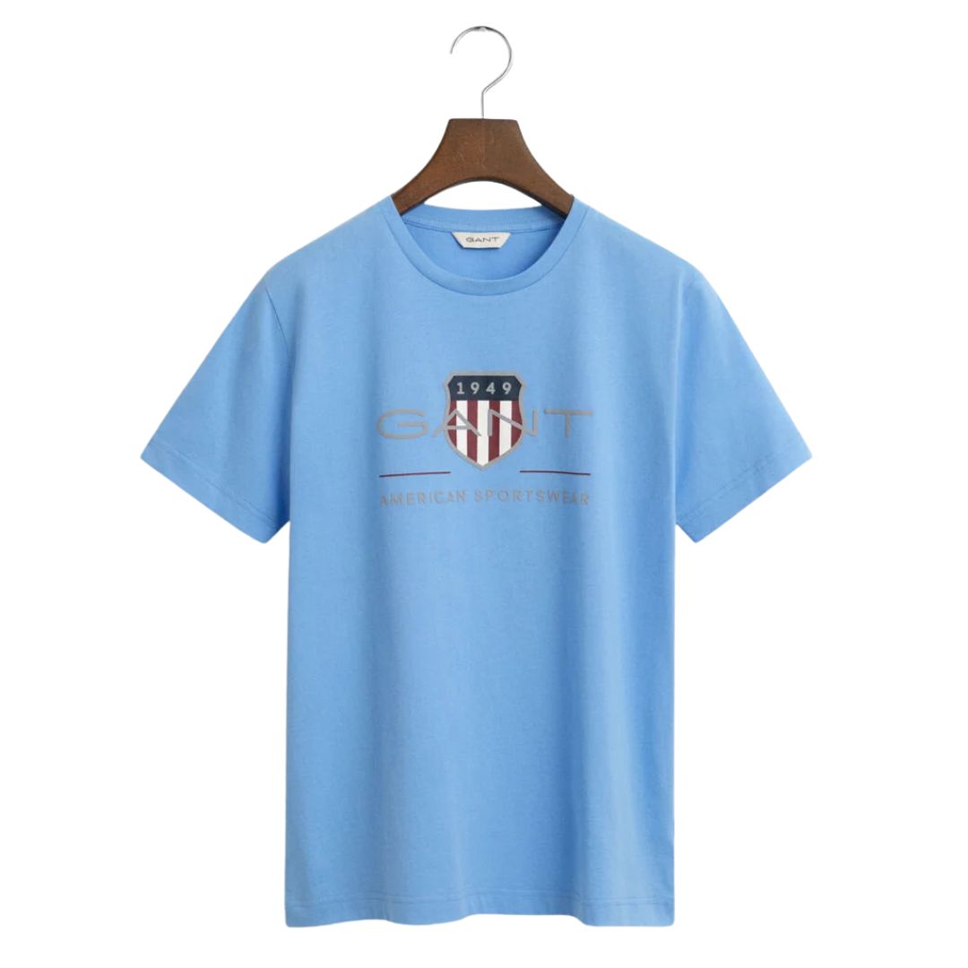 Mid Blue Large Shield Logo T-Shirt