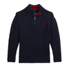 Navy Cable Knit 1/4 Zip Jumper