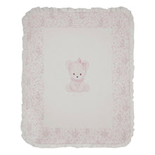 Load image into Gallery viewer, Pink Teddy Frilled Blanket