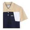 Navy Colour Block Polo Shirt