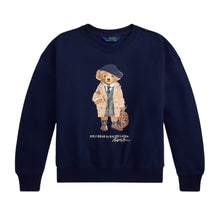 Load image into Gallery viewer, Girls Navy Polo Bear Sweat Top