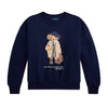 Girls Navy Polo Bear Sweat Top