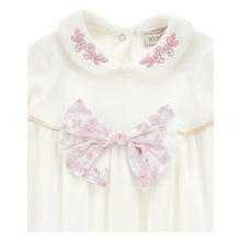 Load image into Gallery viewer, PRE ORDER - Ivory &amp; Pink Bow Babygrow