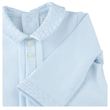 Load image into Gallery viewer, Pale Blue Check Embroidered Babygrow