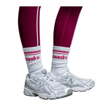Load image into Gallery viewer, Raspberry Pink Half Crew Socks
