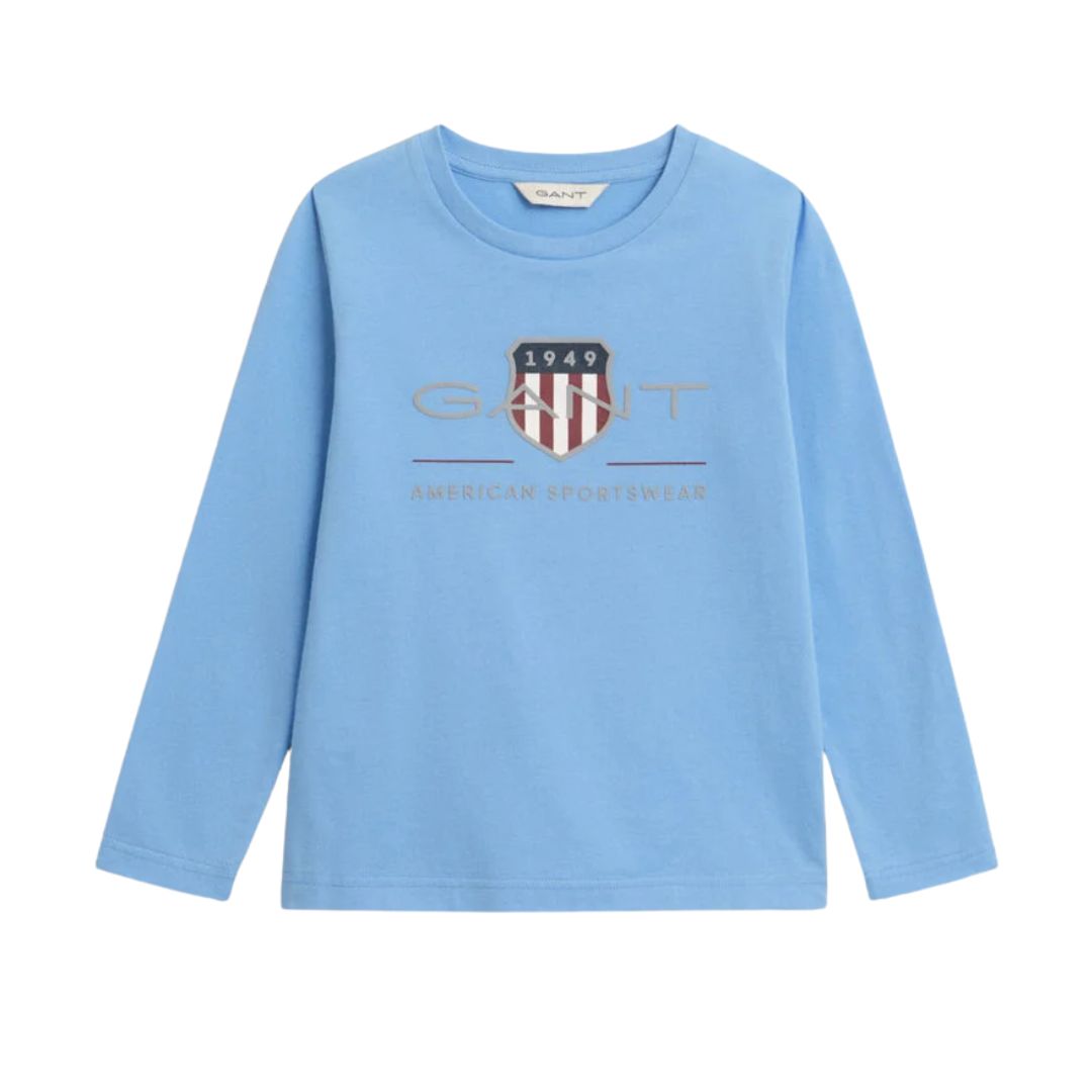 Mid Blue LS Shield Top