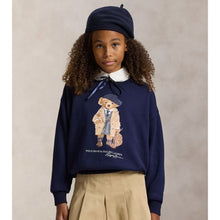 Load image into Gallery viewer, Girls Navy Polo Bear Sweat Top
