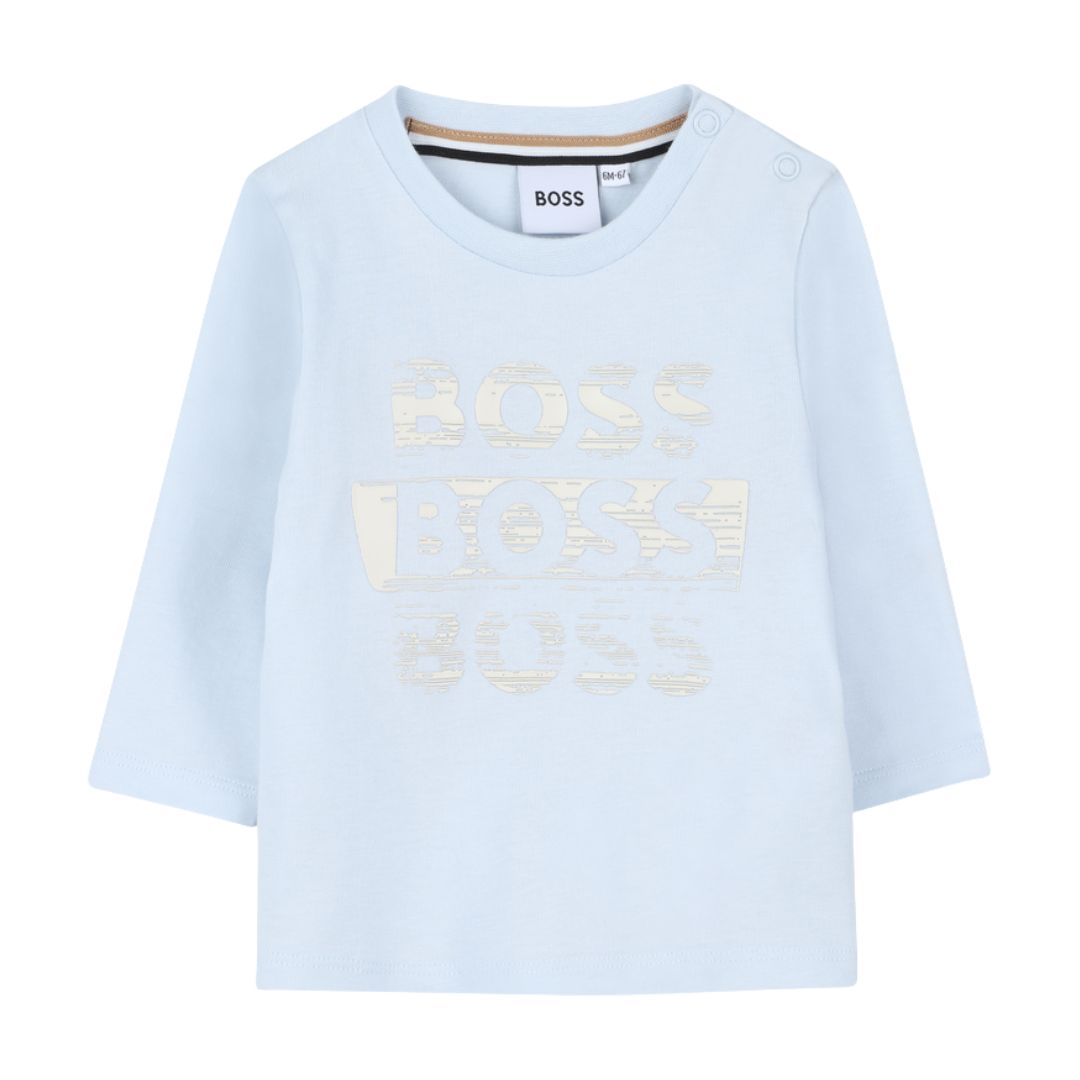 Babies Pale Blue Triple Logo Top