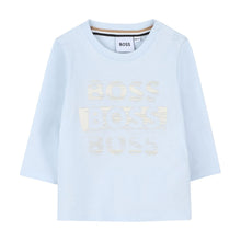 Load image into Gallery viewer, Babies Pale Blue Triple Logo Top