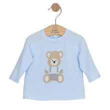 Load image into Gallery viewer, Blue Knitted Teddy 2 Piece &amp; Hat