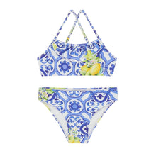 Load image into Gallery viewer, Blue Tile Print &amp; Lemons Bikini