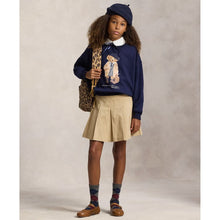 Load image into Gallery viewer, Girls Navy Polo Bear Sweat Top