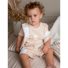 Load image into Gallery viewer, Beige Gilet, Shorts &amp; T-Shirt Set
