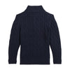 Navy Cable Knit 1/4 Zip Jumper