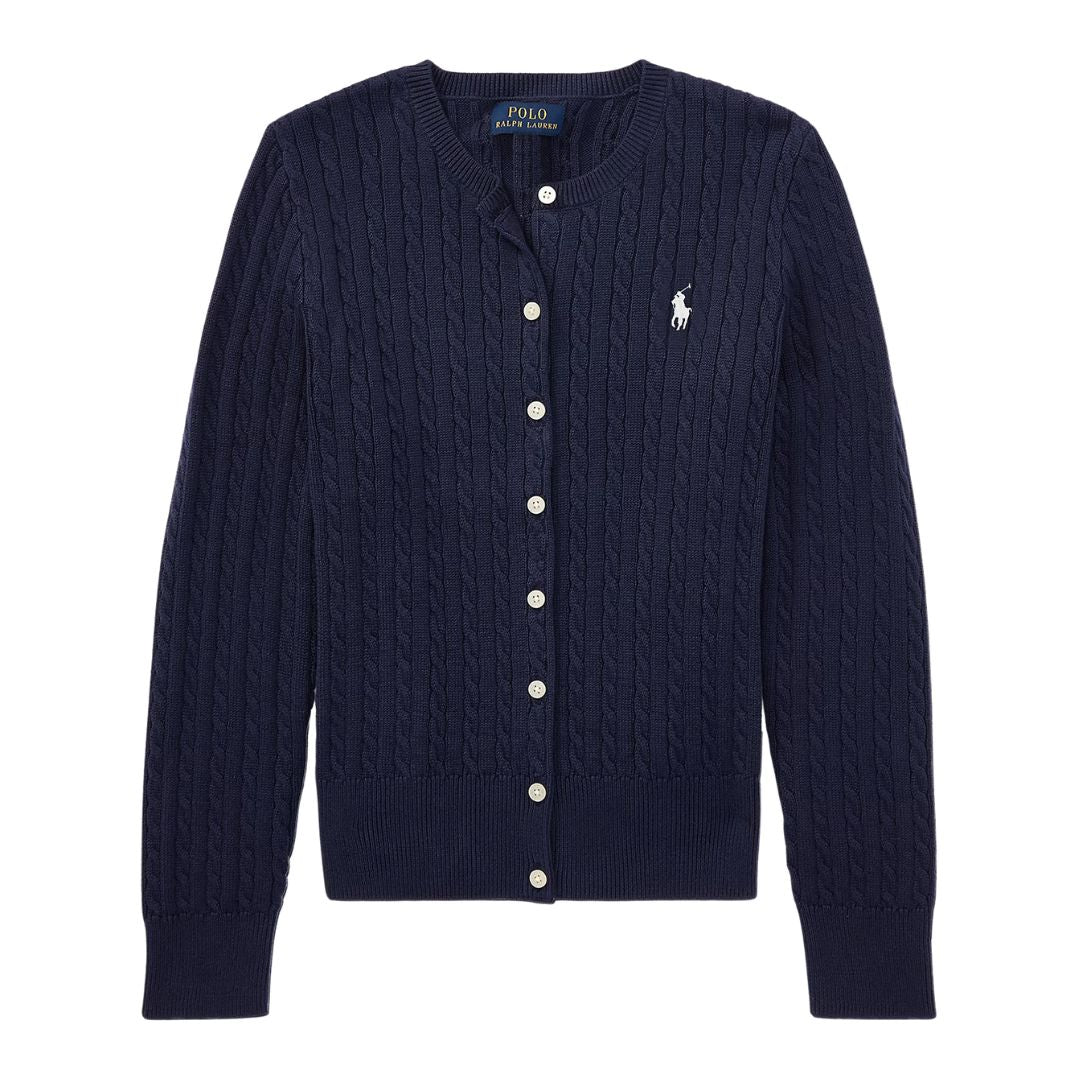 PRE ORDER - Girls Navy Cable Knit Cardigan