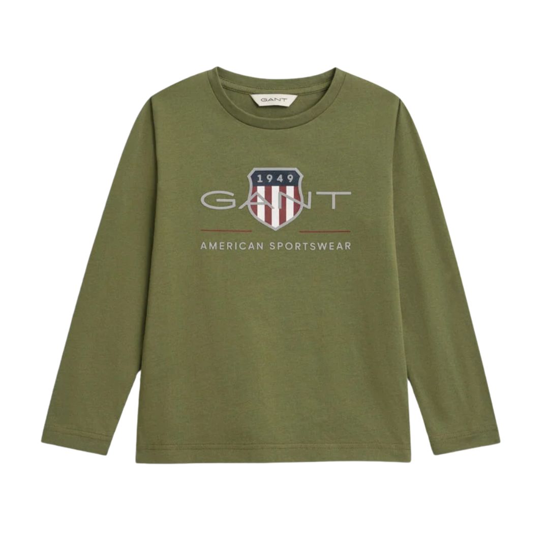 Olive Green LS Shield Top