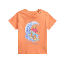 Load image into Gallery viewer, Babies Orange Surfing Polo Bear T-Shirt