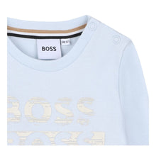 Load image into Gallery viewer, Babies Pale Blue Triple Logo Top