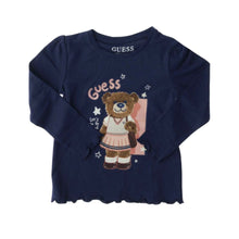 Load image into Gallery viewer, Navy Puff Sleeve Teddy Top