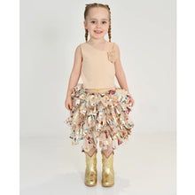 Load image into Gallery viewer, Gold Foil Floral Print Skirt Set