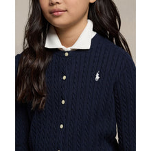 Load image into Gallery viewer, PRE ORDER - Girls Navy Cable Knit Cardigan