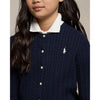 PRE ORDER - Girls Navy Cable Knit Cardigan