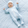 Pale Blue Embroidered Toys Babygrow & Hat