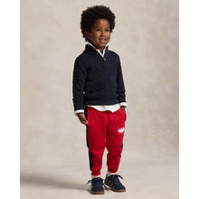 Load image into Gallery viewer, Navy Cable Knit 1/4 Zip Jumper