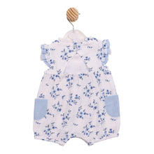 Load image into Gallery viewer, Blue &amp; White Floral Romper