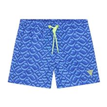 Load image into Gallery viewer, Blue Logo Print Swim Shorts