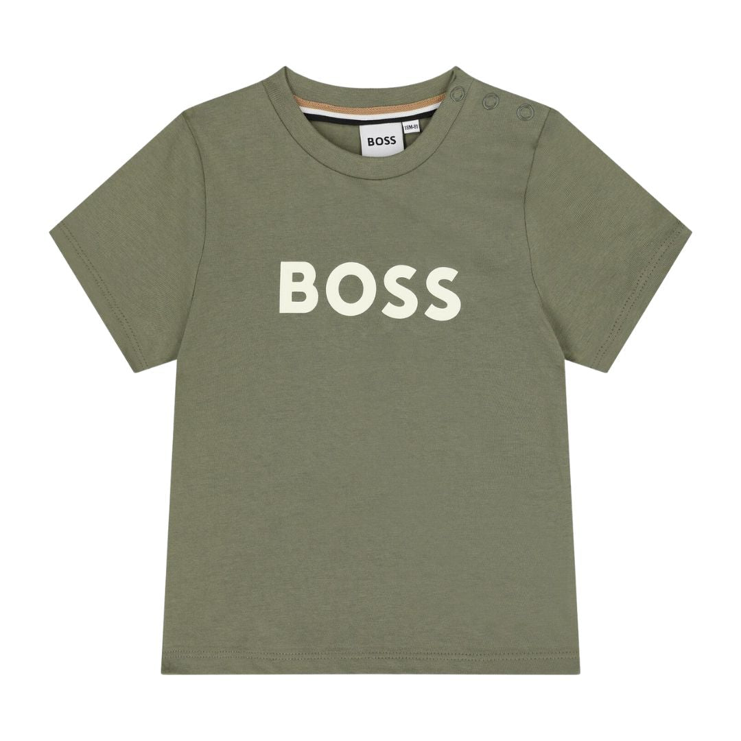 Babies Khaki Green Logo T-Shirt