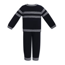 Load image into Gallery viewer, Navy &amp; White Knitted Set